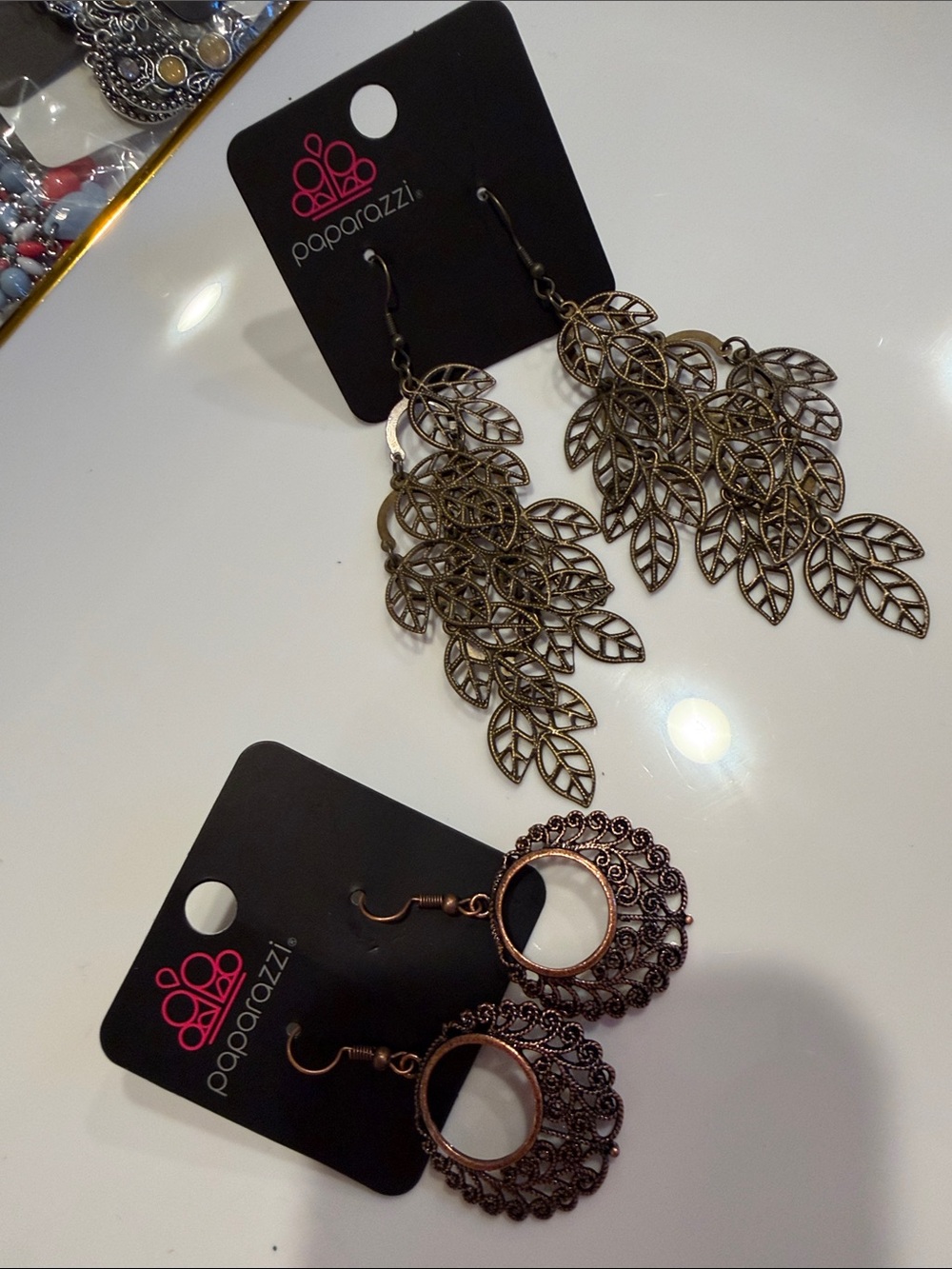 paparazzi Antique Bronze Filigree Leaf Cascade Earrings